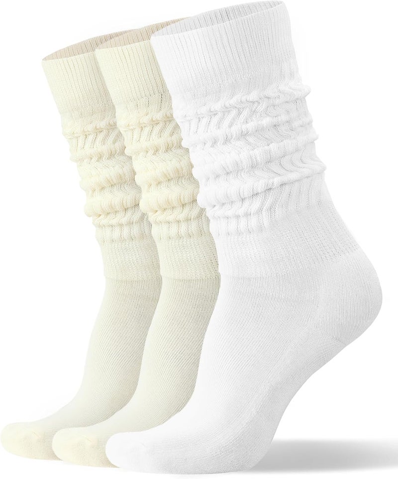 AugRing Store Womens Slouch Scrunch Socks Retro Knee High Soft Stack Chunky Cozy Boot Socks For Women Size 6-11 - Image 1